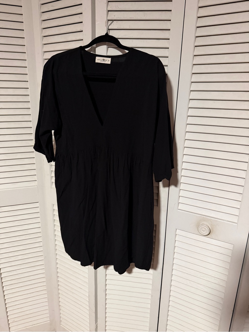 Black V-Neck Babydoll Tunic
